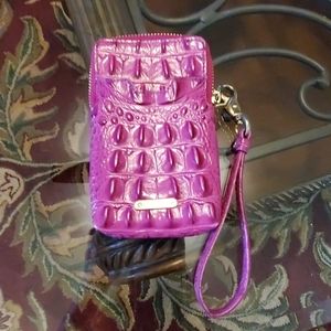 Gorgeous Pink Leather Brahmin Wristlet.